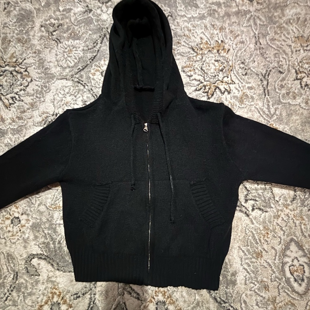 SHEIN Women's Black Zip-Up Sweater